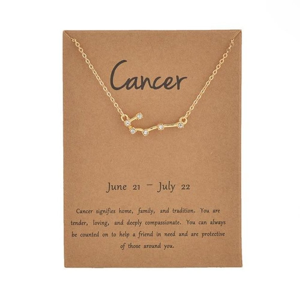 Cancer Rhinestone Constellation Astrological Necklace